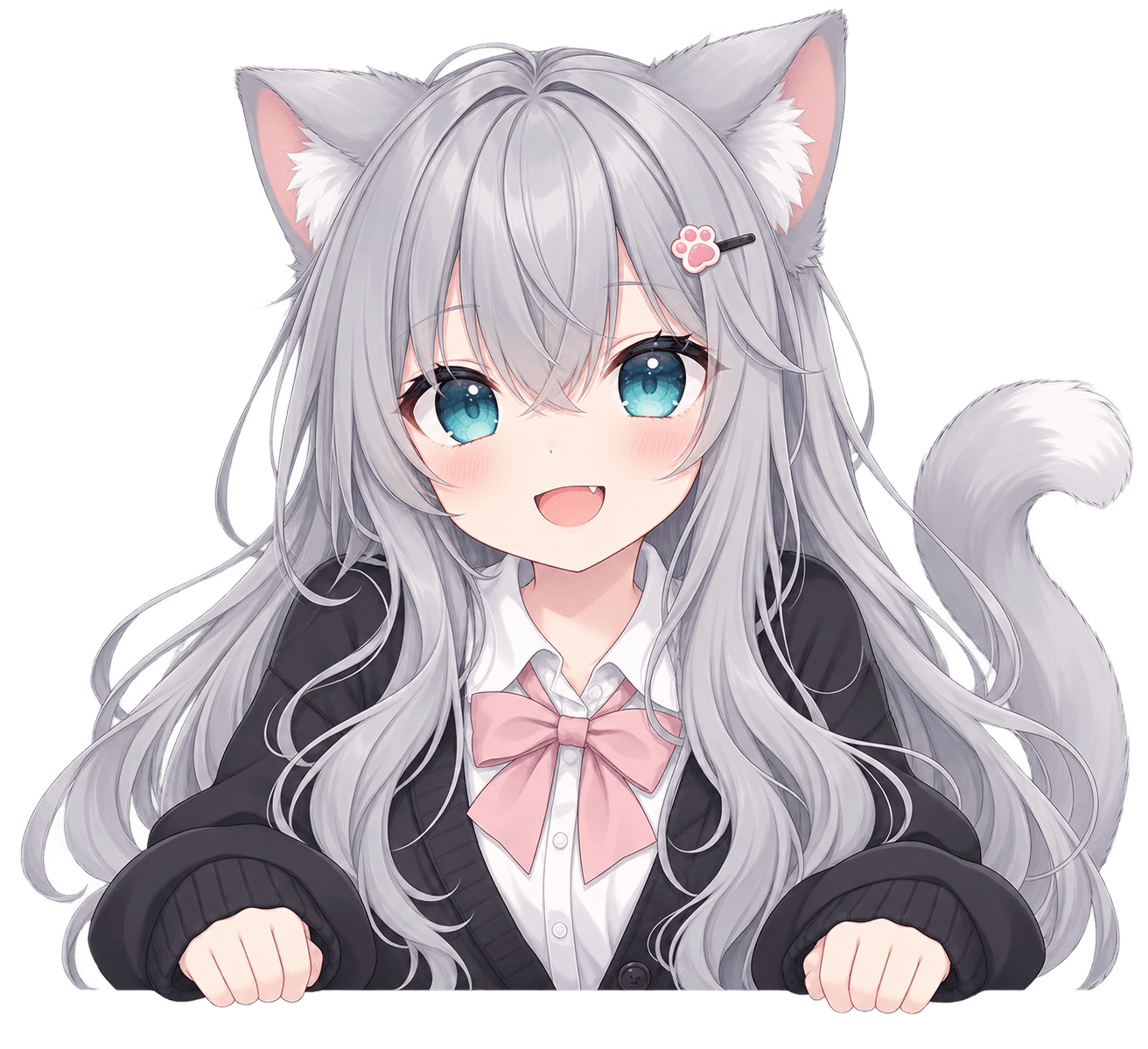 cat.moe catgirl mascot holding the URL panel